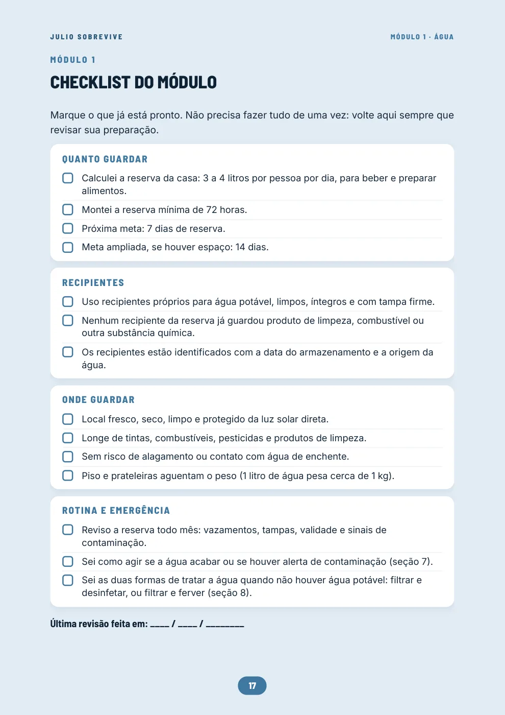 Checklist do Módulo 1